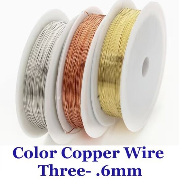 3 Spools - Three-Colors - Copper Wire .6mm - Picture 1 of 4